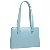 Jack Georges blue leather top zip bag