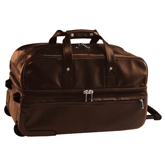 chocolate brown Napa leather trolley duffel