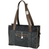black cotton canvas tote bag with cotton webbing straps