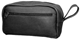black leather small double zip shaving kit