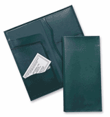 stitched green vinyl passport case